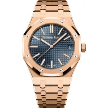 Relógio Audemars Piguet Royal Oak Automático 50º Aniversário Ouro Rosa 41mm Mostrador Azul 15510OR.OO.1320OR.01