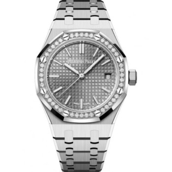 Relógio Audemars Piguet Royal Oak Automático em Aço Inoxidável 37 mm Mostrador Cinza Diamante 15551ST.ZZ.1356ST.03 Relógio Audemars Piguet Royal Oak Automático em Aço Inoxidável 37 mm Mostrador Cinza Diamante 15551ST.ZZ.1356ST.03