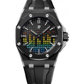 Relógio Audemars Piguet Royal Oak Offshore Selfwinding-Music Edition em cerâmica, 43 mm, mostrador preto, modelo 15600CE.OO.A002CA.01 Relógio Audemars Piguet Royal Oak Offshore Selfwinding-Music Edition em cerâmica, 43 mm, mostrador preto, modelo 15600CE.OO.A002CA.01