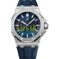 Relógio Audemars Piguet Royal Oak Offshore Selfwinding-Music Edition em titânio, 43 mm, mostrador azul, modelo 15600TI.OO.A343CA.01 Relógio Audemars Piguet Royal Oak Offshore Selfwinding-Music Edition em titânio, 43 mm, mostrador azul, modelo 15600TI.OO.A343CA.01