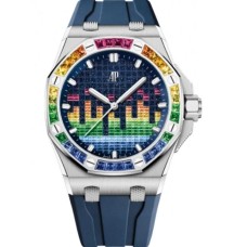 Relógio Audemars Piguet Royal Oak Offshore Selfwinding-Music Edition em ouro branco 43mm com mostrador azul 15601BC.YY.D343CA.01