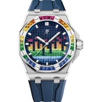 Relógio Audemars Piguet Royal Oak Offshore Selfwinding-Music Edition em ouro branco 43mm com mostrador azul 15601BC.YY.D343CA.01 Relógio Audemars Piguet Royal Oak Offshore Selfwinding-Music Edition em ouro branco 43mm com mostrador azul 15601BC.YY.D343CA.01
