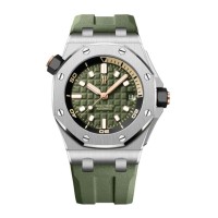 Réplica do Audemars Piguet Royal Oak Offshore Diver em aço inoxidável verde 15720ST.OO.A052CA.01