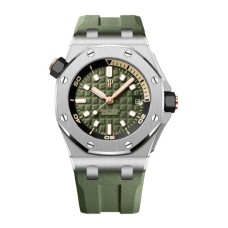 Réplica do Audemars Piguet Royal Oak Offshore Diver em aço inoxidável verde 15720ST.OO.A052CA.01