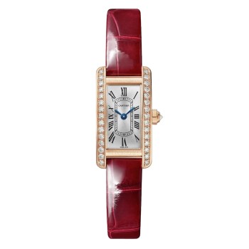 Relógio Cartier Tank Americaine Mini, Movimento de Quartzo, Pulseira, Ouro Rosa WJTA0041 Relógio Cartier Tank Americaine Mini, Movimento de Quartzo, Pulseira, Ouro Rosa WJTA0041