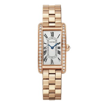Relógio Cartier Tank Americaine Pequeno com Movimento de Quartzo em Ouro Rosa WJTA0044 Relógio Cartier Tank Americaine Pequeno com Movimento de Quartzo em Ouro Rosa WJTA0044