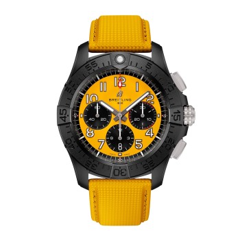 Relógio masculino Breitling Avenger B01 Chronograph 44mm Night Mission com pulseira de couro amarela SB0147101I1X1 Relógio masculino Breitling Avenger B01 Chronograph 44mm Night Mission com pulseira de couro amarela SB0147101I1X1