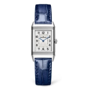 Relógio Jaeger-LeCoultre Reverso Classic Pequeno em Aço Inoxidável com Pulseira de Crocodilo Prateada 2608440 Relógio Jaeger-LeCoultre Reverso Classic Pequeno em Aço Inoxidável com Pulseira de Crocodilo Prateada 2608440