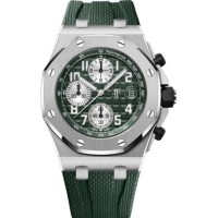 Relógio Audemars Piguet Royal Oak Offshore Cronógrafo Automático em Titânio 42mm Mostrador Verde 26238TI.OO.A056CA.01 Relógio Audemars Piguet Royal Oak Offshore Cronógrafo Automático em Titânio 42mm Mostrador Verde 26238TI.OO.A056CA.01