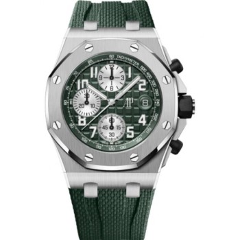 Relógio Audemars Piguet Royal Oak Offshore Cronógrafo Automático em Titânio 42mm Mostrador Verde 26238TI.OO.A056CA.01 Relógio Audemars Piguet Royal Oak Offshore Cronógrafo Automático em Titânio 42mm Mostrador Verde 26238TI.OO.A056CA.01