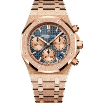Relógio Audemars Piguet Royal Oak Frosted Gold Automatic Chronograph em ouro rosa 41 mm Azul 26239OR.GG.1224OR.01