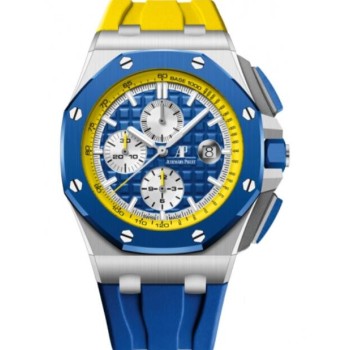 Relógio Audemars Piguet Royal Oak Offshore Cronógrafo Automático Bandeira da Ucrânia Aço Inoxidável Mostrador Azul/Amarelo 26400SO.OO.A057CA.01 Relógio Audemars Piguet Royal Oak Offshore Cronógrafo Automático Bandeira da Ucrânia Aço Inoxidável Mostrador Azul/Amarelo 26400SO.OO.A057CA.01