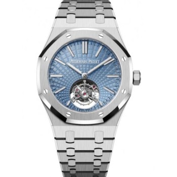 Relógio Audemars Piguet Royal Oak Automático Tourbillon Voador Platina 41mm Azul Claro 26530PT.OO.1220PT.01