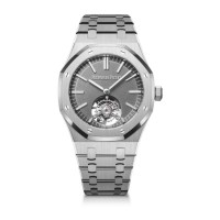 Réplica do Audemars Piguet Royal Oak Titanium Gray 26530TI.OO.1220TI.01 com Tourbillon Voador Automático