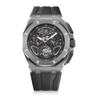 Réplica do Audemars Piguet Royal Oak Offshore Cronógrafo Tourbillon Voador Automático em Titânio Edição Limitada 26622TI.GG.D002CA.01