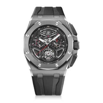 Réplica do Audemars Piguet Royal Oak Offshore Cronógrafo Tourbillon Voador Automático em Titânio Edição Limitada 26622TI.GG.D002CA.01