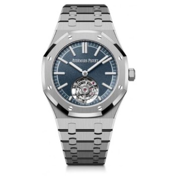Relógio Audemars Piguet Royal Oak Automático Tourbillon Voador em Titânio 41mm Azul 26730TI.OO.1320TI.01