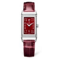 Relógio Jaeger-LeCoultre Reverso One em aço inoxidável com mostrador vermelho cravejado de diamantes, modelo 3288560 Relógio Jaeger-LeCoultre Reverso One em aço inoxidável com mostrador vermelho cravejado de diamantes, modelo 3288560