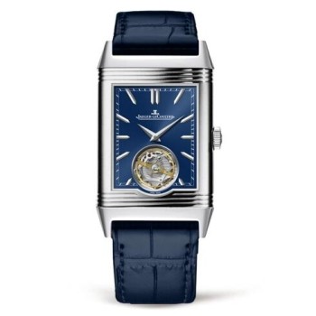 Relógio Jaeger-LeCoultre Reverso Tribute Tourbillon Platinum com mostrador azul 3926480