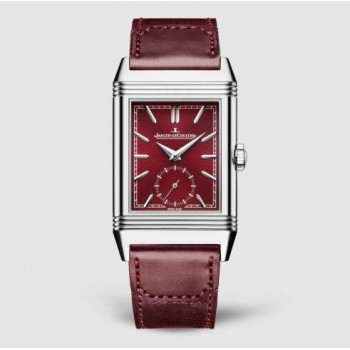 Relógio Jaeger-LeCoultre Reverso Tribute Small Seconds em aço inoxidável com mostrador vermelho 397846J Relógio Jaeger-LeCoultre Reverso Tribute Small Seconds em aço inoxidável com mostrador vermelho 397846J
