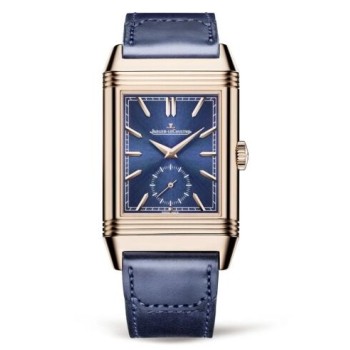 Relógio Jaeger-LeCoultre Reverso Tribute Duoface Fagliano em ouro rosa com mostrador azul 398258J Relógio Jaeger-LeCoultre Reverso Tribute Duoface Fagliano em ouro rosa com mostrador azul 398258J