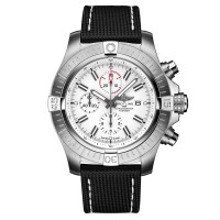 Réplica do relógio Breitling Super Avenger Cronógrafo Automático com Mostrador Branco Masculino A133751A1A1X2