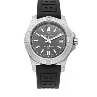 Réplica do Breitling Colt 41 Automático com Mostrador Cinza e Pulseira de Borracha Masculino A17313101F1S1