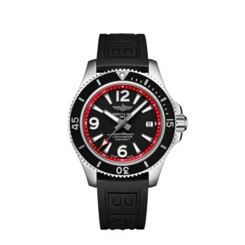 Relógio Breitling Superocean 42 em aço inoxidável com mostrador preto e vermelho A17366D71B2S1 Relógio Breitling Superocean 42 em aço inoxidável com mostrador preto e vermelho A17366D71B2S1