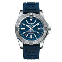 Réplica do relógio Breitling Avenger Avenger II GMT Mariner com mostrador azul e pulseira de borracha com fecho de fivela, modelo A32390111C1S2. Réplica do relógio Breitling Avenger Avenger II GMT Mariner com mostrador azul e pulseira de borracha com fecho de fivela, modelo A32390111C1S2.