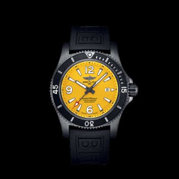 Réplica do Breitling Superocean Automático 46 em Aço Preto 46mm com Mostrador Amarelo M17368D71I1S2 Réplica do Breitling Superocean Automático 46 em Aço Preto 46mm com Mostrador Amarelo M17368D71I1S2