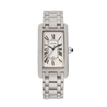 Relógio Cartier Tank Americaine tamanho médio em ouro branco automático W26036L1 Relógio Cartier Tank Americaine tamanho médio em ouro branco automático W26036L1