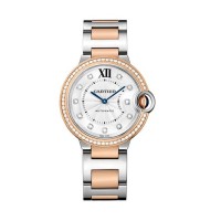Relógio feminino Cartier Ballon Bleu 36 mm em aço inoxidável, ouro rosa e diamantes W3BB0024 Relógio feminino Cartier Ballon Bleu 36 mm em aço inoxidável, ouro rosa e diamantes W3BB0024