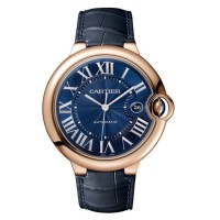 Cartier Ballon Bleu em ouro rosa com pulseira de couro azul WGBB0036 Cartier Ballon Bleu em ouro rosa com pulseira de couro azul WGBB0036