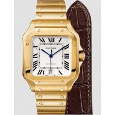 Cartier Santos de Cartier 35,1 mm Mostrador em Prata e Ouro Amarelo WGSA0030