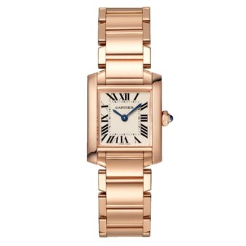 Relógio Cartier Tank Française Pequeno em Ouro Rosa WGTA0029