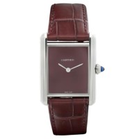 Relógio feminino Cartier Tank Must com mostrador de quartzo vermelho WSTA0054