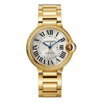 Relógio Cartier Ballon Bleu de Cartier 36 mm em ouro amarelo 18 quilates com diamantes WJBB0043 Relógio Cartier Ballon Bleu de Cartier 36 mm em ouro amarelo 18 quilates com diamantes WJBB0043