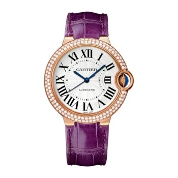 Réplica Cartier Ballon Bleu De Cartier 36 mm Ouro Rosa Diamante WJBB0050