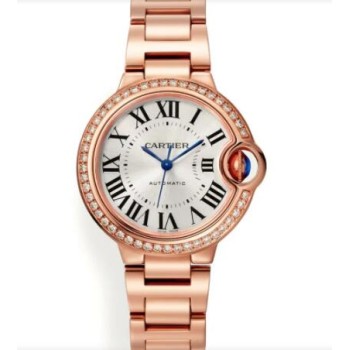 Relógio Cartier Ballon Bleu De Cartier 33 mm com diamantes em ouro rosa WJBB0063 Relógio Cartier Ballon Bleu De Cartier 33 mm com diamantes em ouro rosa WJBB0063