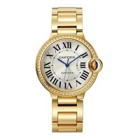 Relógio Cartier Ballon Bleu 36 mm com caixa em ouro amarelo e mostrador prateado WJBB0070 Relógio Cartier Ballon Bleu 36 mm com caixa em ouro amarelo e mostrador prateado WJBB0070