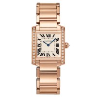 Relógio Cartier Tank Française Médio em Ouro Rosa e Diamantes WJTA0023 Relógio Cartier Tank Française Médio em Ouro Rosa e Diamantes WJTA0023