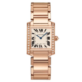 Relógio Cartier Tank Française Médio em Ouro Rosa e Diamantes WJTA0023 Relógio Cartier Tank Française Médio em Ouro Rosa e Diamantes WJTA0023