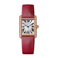 Relógio Cartier Tank Louis Modelo Pequeno em Ouro Rosa com Diamantes WJTA0034