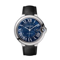 Relógio Cartier Ballon Bleu em aço inoxidável com pulseira azul, 42 mm, modelo WSBB0042.