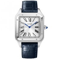 Cartier Santos Dumont XL Aço e mostrador prateado WSSA0032 Cartier Santos Dumont XL Aço e mostrador prateado WSSA0032