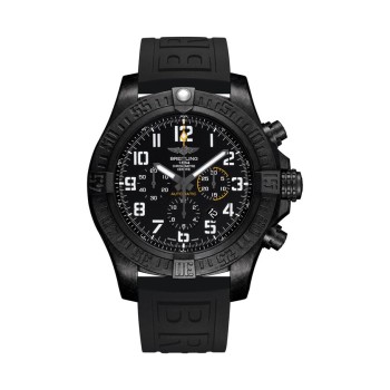 Réplica do relógio Breitling Avenger Hurricane, mostrador preto, pulseira de borracha preta, masculino XB0170E41B1S2