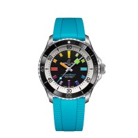 Breitling A17375211B2S1 SuperOcean Automático 42 Aço Inoxidável / Preto - Arco-íris / Borracha