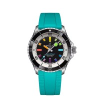 Breitling A17375211B2S2 SuperOcean Automático 42 Aço Inoxidável / Preto - Arco-íris / Borracha