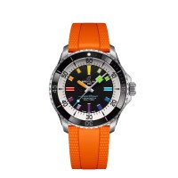 Breitling A17375211B2S3 SuperOcean Automático 42 Aço Inoxidável / Preto - Arco-íris / Borracha