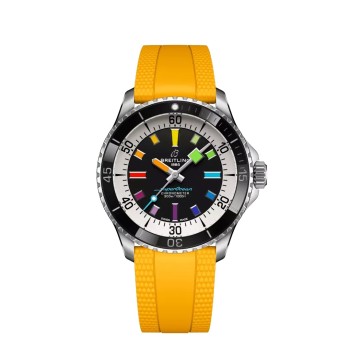 Breitling A17375211B2S4 SuperOcean Automático 42 Aço Inoxidável / Preto - Arco-íris / Borracha Breitling A17375211B2S4 SuperOcean Automático 42 Aço Inoxidável / Preto - Arco-íris / Borracha